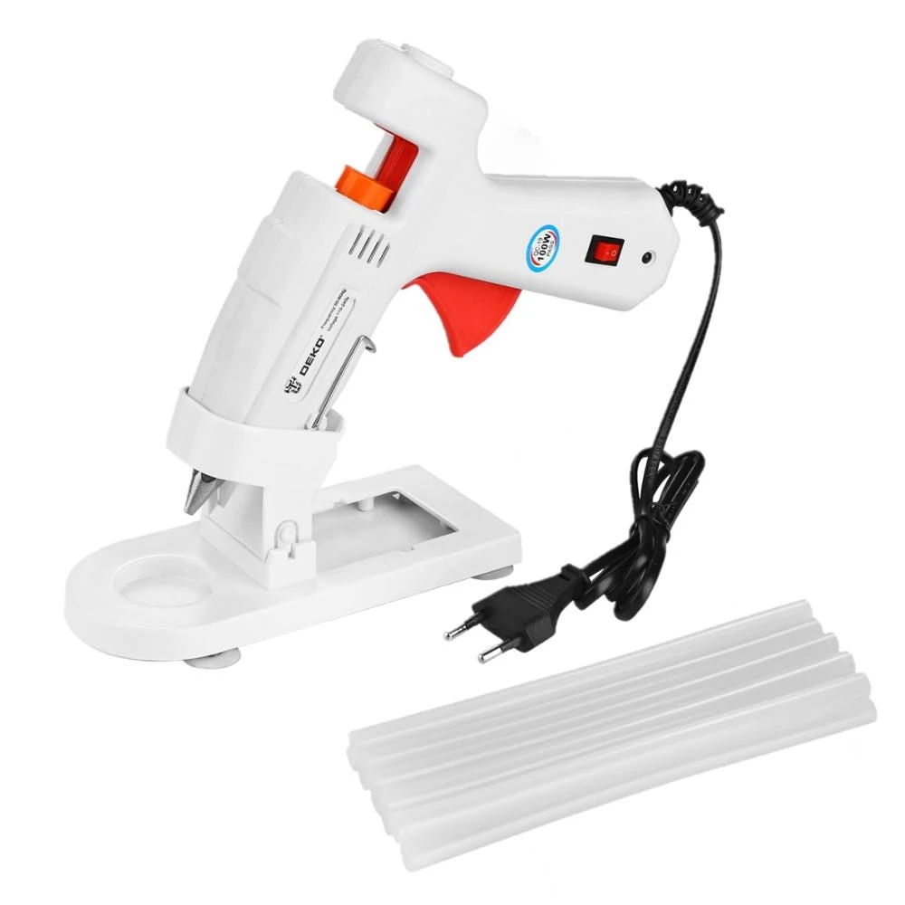 Heat gun adhesive Deko dkgg100 100 W set4 with Stand set of glue rods 10 PCs 11mm 063-4971 Tools construction and renovation gluing objects Electric