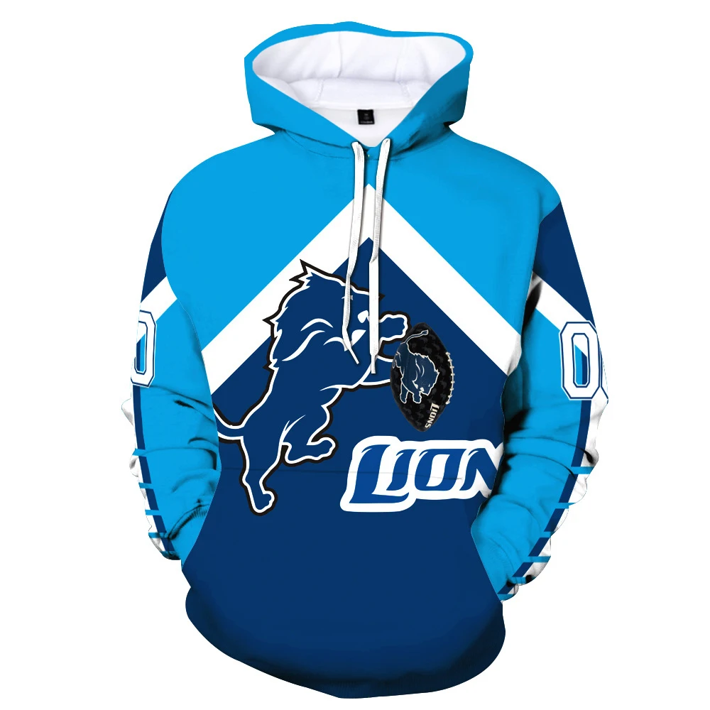 

Detroit Lions hoodie 2020 explosion 3D Style fashion sweatshirts casual loose Houston Texans pullover hoodie clothes men women