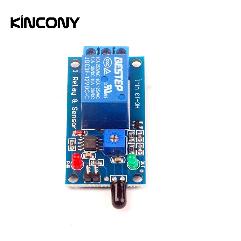 Kincony 1 канал DC12V пламени Сенсор модуль огонь оповещение при обнаружении реле для