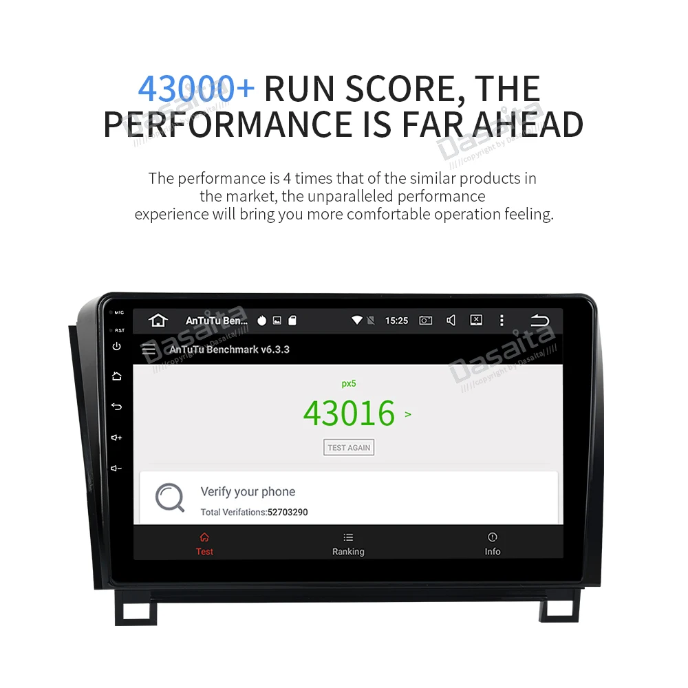 Sale Dasaita Car 1 din Android 9.0 Radio For Toyota Tundra 2007-2013 GPS Sequoia 2008-2018 TDA7850 1080P Video 10.2" IPS Touch Screen 14