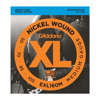 Exl160m nickel wound string kit for bass guitar, medium, 50-105, medium scale, D'Addario
Exl160m nickel wound string kit for bass guitar, medium, 50-105, medium scale, D'Addario