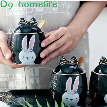 Ceramic Seasoning Jar 3 Sets with Tray Spoon Korean Cartoon Rabbit Salt Pepper Seasoning Bottle Household Kitchen Supplies gift
Ceramic Seasoning Jar 3 Sets with Tray Spoon Korean Cartoon Rabbit Salt Pepper Seasoning Bottle Household Kitchen Supplies gift