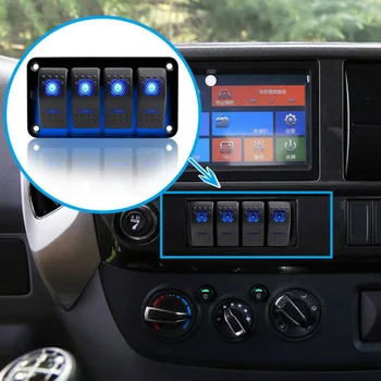 New Rocker Switch Panel 4 Gang Blue LED Waterproof Breaker 12V 24V Vehicles For Car Marine RV Yachts Ships Caravans Trucks
New Rocker Switch Panel 4 Gang Blue LED Waterproof Breaker 12V 24V Vehicles For Car Marine RV Yachts Ships Caravans Trucks
