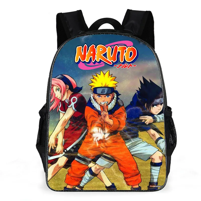 Рюкзак с принтом Саске сакуры из аниме Наруто классный школьный ранец для