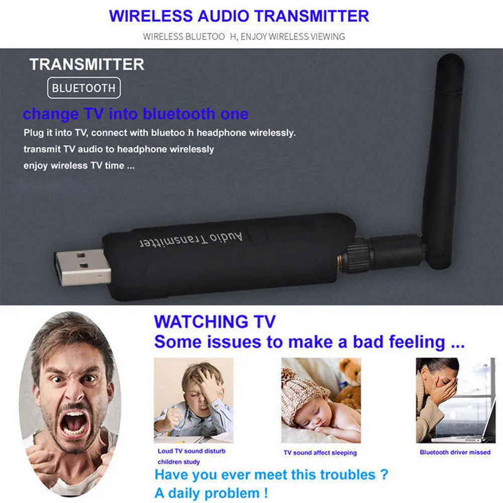 USB Wireless Bluetooth 4.1 A2DP Audio Transmitter Stereo Adapter for TV DVD PC OUJ99
USB Wireless Bluetooth 4.1 A2DP Audio Transmitter Stereo Adapter for TV DVD PC OUJ99