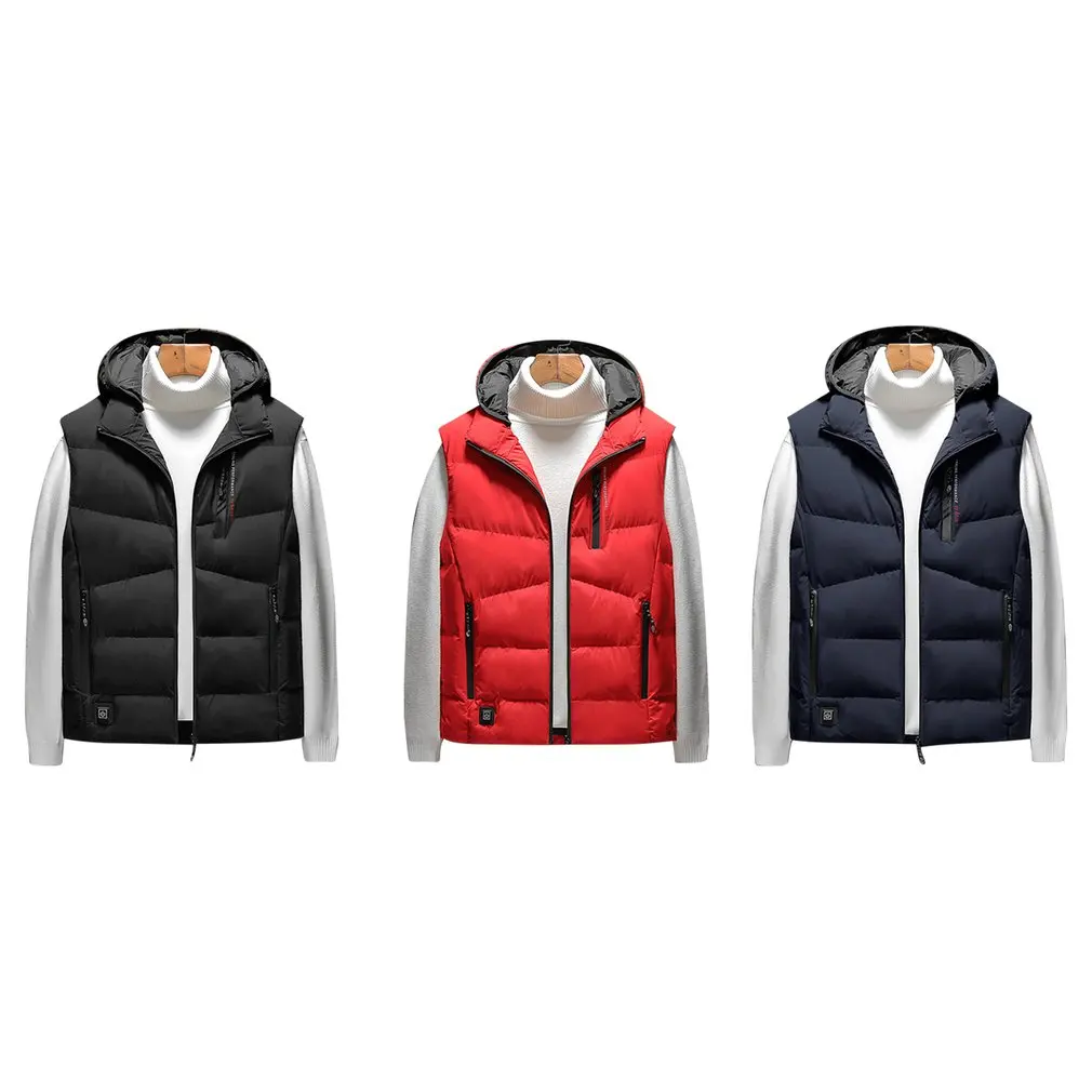 Autumn And Winter Graphene Electric Hooded Vest Usb Safety Intelligent Thermostat Heating Vest Can Be Washed