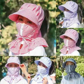 Women Plaid Dustproof Sun Protection Full Face Neck Cover Summer Riding Hat Cap Protection Bucket Hat neck gaiter mask
Women Plaid Dustproof Sun Protection Full Face Neck Cover Summer Riding Hat Cap Protection Bucket Hat neck gaiter mask