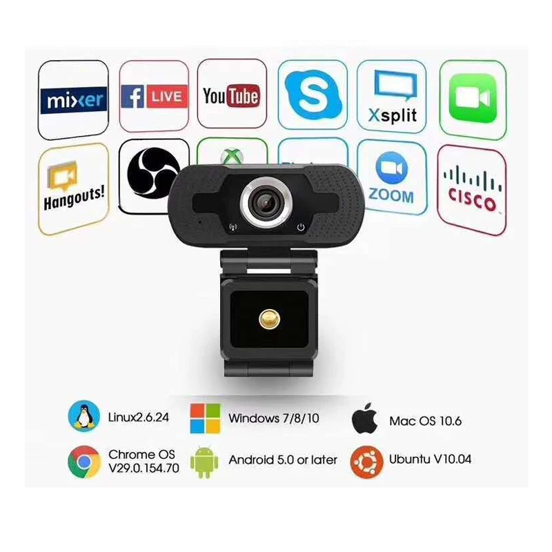 Wireless Web Camera HD 1080P 3.6mm Lens Support cloud Saverage With Bracket Support Adjustable Lens Hirizonal Degree 70 USB
Wireless Web Camera HD 1080P 3.6mm Lens Support cloud Saverage With Bracket Support Adjustable Lens Hirizonal Degree 70 USB