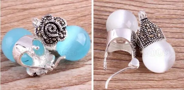 Jewelry Jade Earring Vintage Women's white/blue Opal 925 Sterling Silver Marcasite Earrings Free Shipping
Jewelry Jade Earring Vintage Women's white/blue Opal 925 Sterling Silver Marcasite Earrings Free Shipping