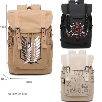1pcs Attack on Titan Backpack Naruto My Neighbour Totoro Canvas Anime Printing Schoolbag Women Men Travel Storage Shoulder Bags 
1pcs Attack on Titan Backpack Naruto My Neighbour Totoro Canvas Anime Printing Schoolbag Women Men Travel Storage Shoulder Bags