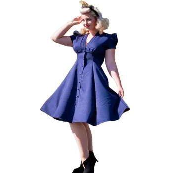 Blue Solid Vintage Ruched V Neck Elegant Party Dress Women Short Sleeve A Line Plus Size Cocktail Dresses Sukienka Koktajlowa
Blue Solid Vintage Ruched V Neck Elegant Party Dress Women Short Sleeve A Line Plus Size Cocktail Dresses Sukienka Koktajlowa