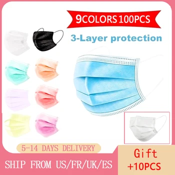 100/200 pcs Disposable mask 9 Colors Non-woven Face Masks Anti-Pollution 3 Ply Filter Dust Mask Mouth Facemask
100/200 pcs Disposable mask 9 Colors Non-woven Face Masks Anti-Pollution 3 Ply Filter Dust Mask Mouth Facemask