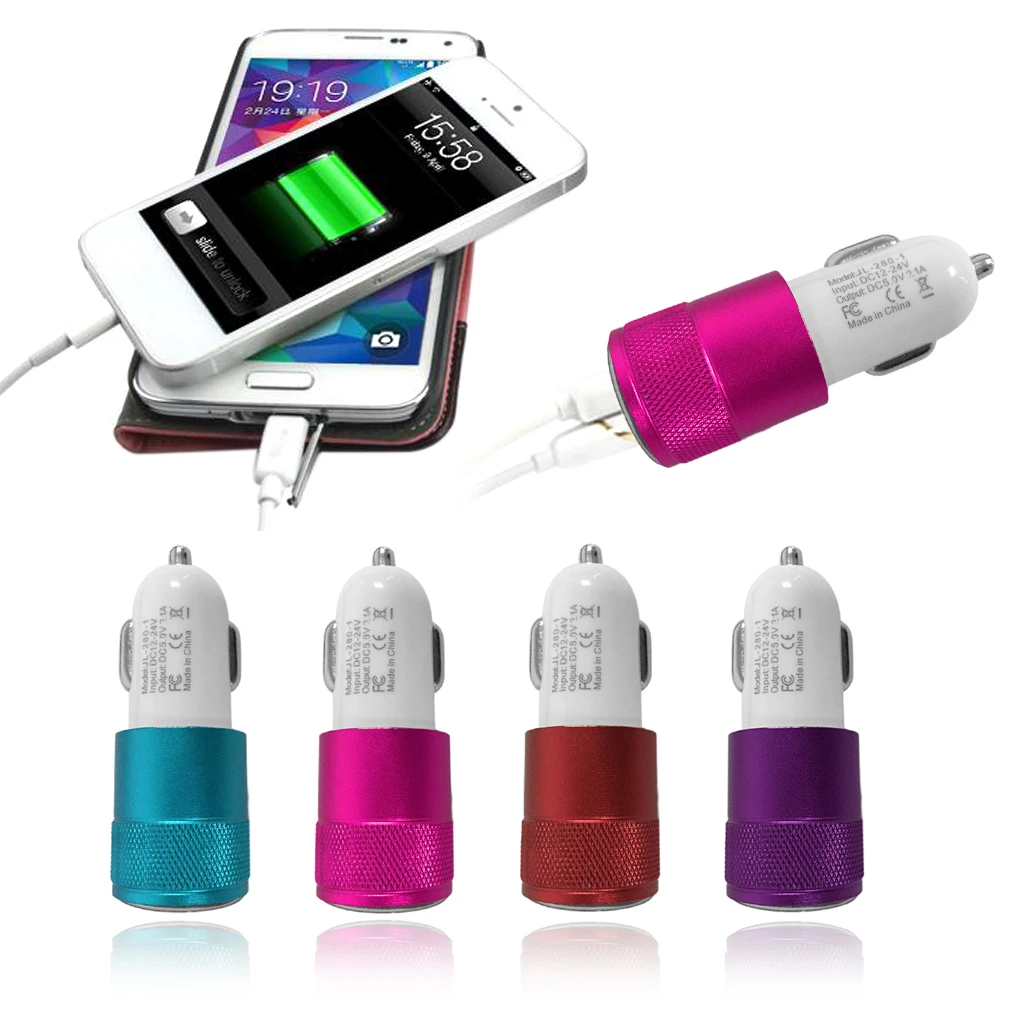 Aluminum Short Charging Time Dual 2-port USB Universal Metal Car Charger Adapter for iphone6/6s/5
Aluminum Short Charging Time Dual 2-port USB Universal Metal Car Charger Adapter for iphone6/6s/5