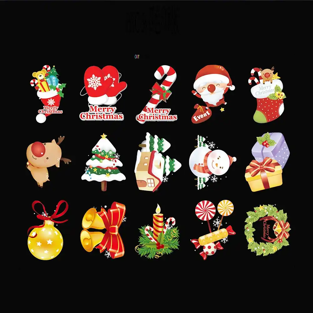self adhesive snowman balls tree wreath santa claus wall sticker