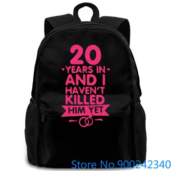 

20 Years of Marriage . 20th Anniversary for Wife for Lady Karajuku Brand Female Middle Aged women men backpack laptop