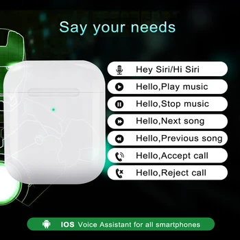 Voice Control TWS Air 2 AI Intelligent speech recognition Earbuds Smart Sensor In ear Detection Wireless Bluetooth Earphones 5.0
Voice Control TWS Air 2 AI Intelligent speech recognition Earbuds Smart Sensor In ear Detection Wireless Bluetooth Earphones 5.0