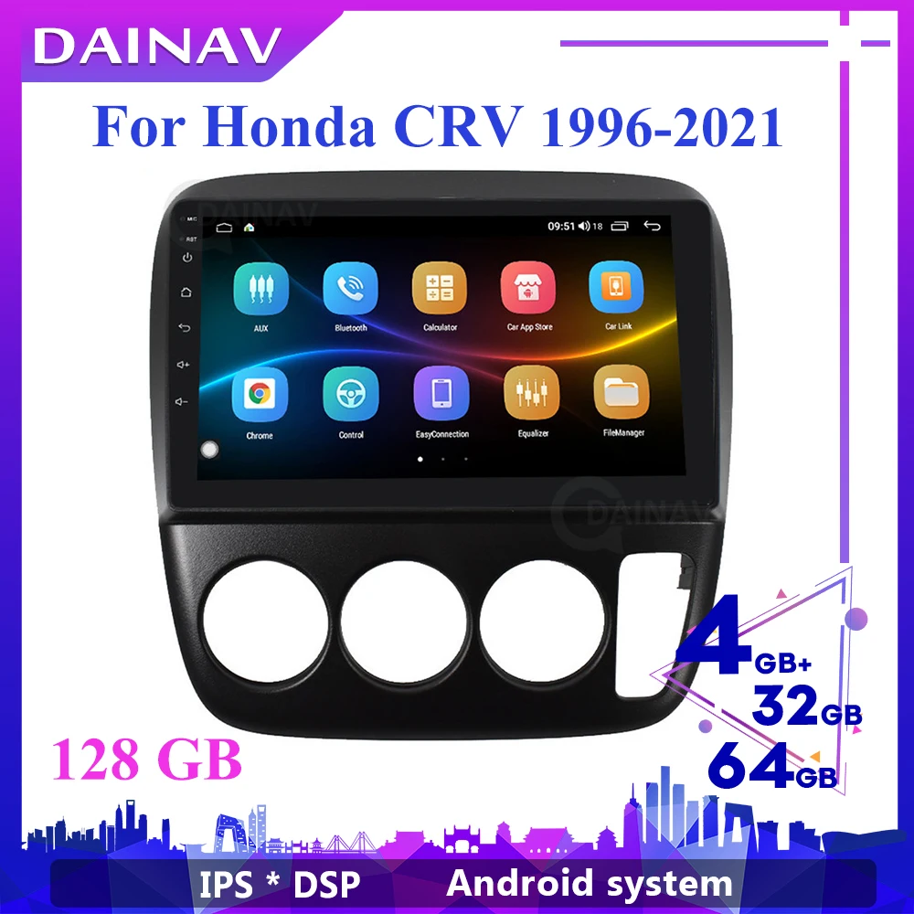 Автомагнитола 6G + 128G Android 10 0 для Honda CRV CR-V 1996 1997 1998 1999-2021 мультимедийный плеер