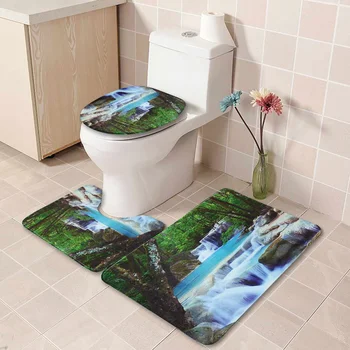 3 In 1 3D Waterfall Bathroom Non-slip Mat Set Durable Waterproof Shower Curtain Set Pedestal Rug Lid Toilet Cover Bath Mat Rugs
3 In 1 3D Waterfall Bathroom Non-slip Mat Set Durable Waterproof Shower Curtain Set Pedestal Rug Lid Toilet Cover Bath Mat Rugs