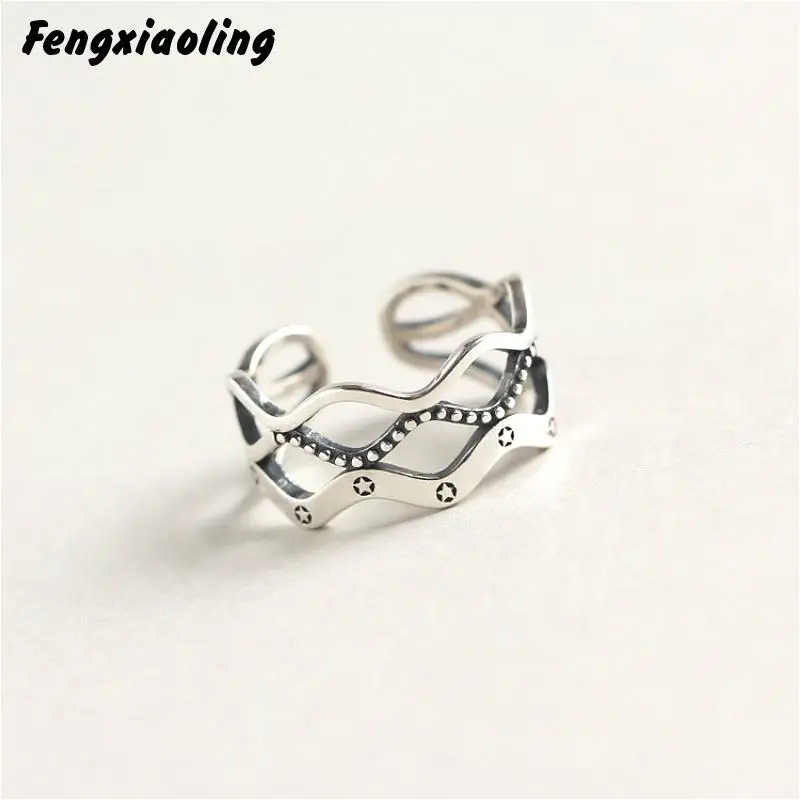 Fengxiaoling Retro Style Three-layer Ring 100% Genuine 925 Sterling Silver Geometric Shape Open Rings For Women Fine Jewelry
Fengxiaoling Retro Style Three-layer Ring 100% Genuine 925 Sterling Silver Geometric Shape Open Rings For Women Fine Jewelry