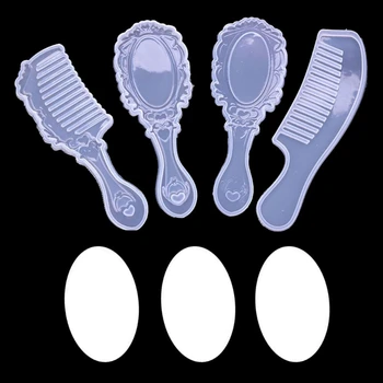 4 Styles DIY Comb Mirror Resin Molds Kit Mirror Hair Comb Craft Silicone Molds
4 Styles DIY Comb Mirror Resin Molds Kit Mirror Hair Comb Craft Silicone Molds