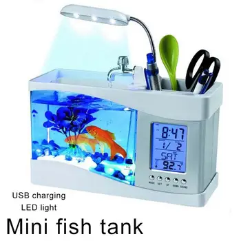 Thermometer LED Light Fish Tank Small Aquarium Fashion Goldfish Bowl Lamp Store Multifunction Durable Mini Fish Tank Family
Thermometer LED Light Fish Tank Small Aquarium Fashion Goldfish Bowl Lamp Store Multifunction Durable Mini Fish Tank Family