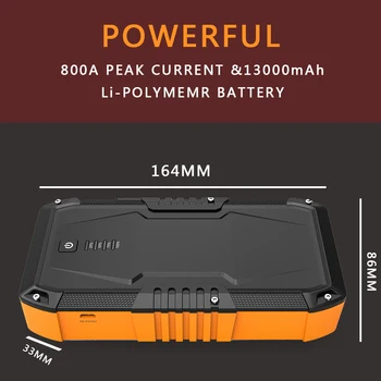 12V Auto Battery Booster Portable Charger Power Pack Built-in Smart Protection For Up To 5-Liter Gasoline And 2-Liter Diesel Car
12V Auto Battery Booster Portable Charger Power Pack Built-in Smart Protection For Up To 5-Liter Gasoline And 2-Liter Diesel Car