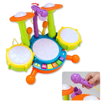 Children Jazz Drum Set Knocking Musical Instruments Microphone Sing Toys With Light And Sound Musical Toy For Children - Yellow
Children Jazz Drum Set Knocking Musical Instruments Microphone Sing Toys With Light And Sound Musical Toy For Children - Yellow