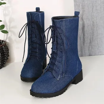 2019 New Fashion Autumn Lace Up Ladies Ankle Boots For Women England Boots Long Denim Shoes Flat Casual Boots Woman Plus Size
2019 New Fashion Autumn Lace Up Ladies Ankle Boots For Women England Boots Long Denim Shoes Flat Casual Boots Woman Plus Size