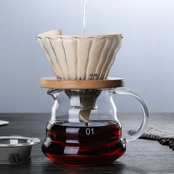 300ML/500ML/700ML Wooden brackets Glass Coffee Dripper and Pot Set Japness style V60 Glass Coffee Filter Reusable Coffee Filters
300ML/500ML/700ML Wooden brackets Glass Coffee Dripper and Pot Set Japness style V60 Glass Coffee Filter Reusable Coffee Filters