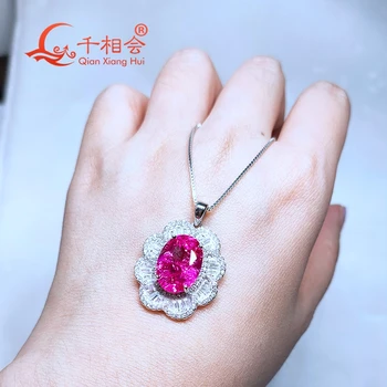artificial pink color ruby flower 925 silver pendant necklace with 10*14mm 7.3ct main stone for jewelry
artificial pink color ruby flower 925 silver pendant necklace with 10*14mm 7.3ct main stone for jewelry