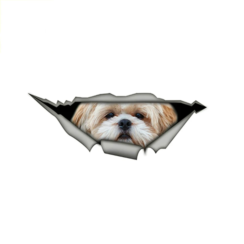 Автомобильная наклейка с изображением милой собаки Shih Tzu 3D креативные