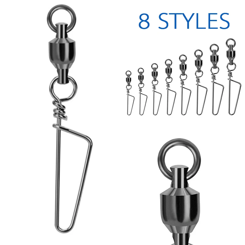 50Pcs High-strength Ball Bearing Fishing Rolling Swivel with Coastlock Snap Durable Fishing Tackle Supplies
50Pcs High-strength Ball Bearing Fishing Rolling Swivel with Coastlock Snap Durable Fishing Tackle Supplies