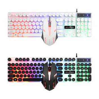Wired Keyboard and Mouse Set Colorful Backlit Gaming Keyboard for PC Computer M5TB
Wired Keyboard and Mouse Set Colorful Backlit Gaming Keyboard for PC Computer M5TB