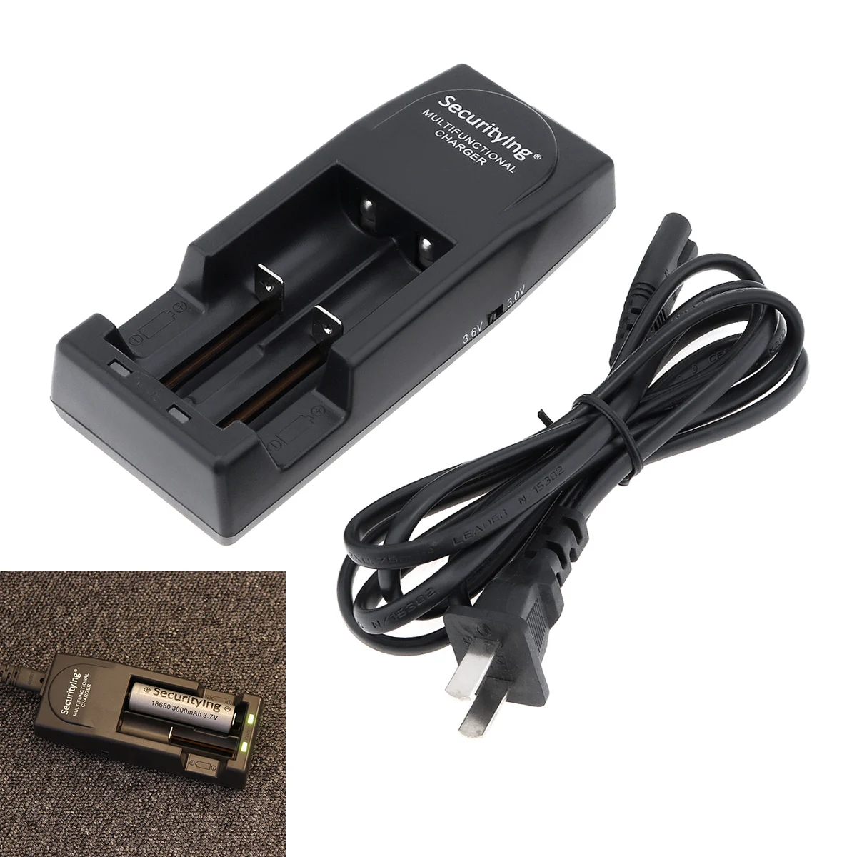 

TR-001 Smart Battery Charger with US/UK/EU AC Plug for 10430/10440/14500/16340/17670/18500/18650 Rechargeable Batteries
