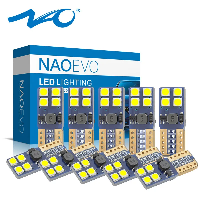 NAO W5W T10 led Bulb 12V LED Auto 3030 SMD Chips 6000K Halogen yellow Car light License plate light White Amber Red Crystal Blue
NAO W5W T10 led Bulb 12V LED Auto 3030 SMD Chips 6000K Halogen yellow Car light License plate light White Amber Red Crystal Blue