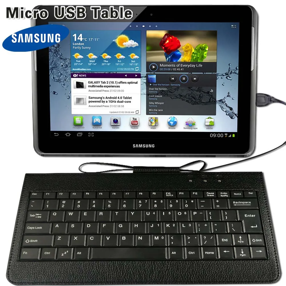 Black Micro USB Keyboard with Stand + PU Leather Folio Stand Case for Samsung Galaxy Note/Galaxy Tab Tablet Tablet Accessories 
Black Micro USB Keyboard with Stand + PU Leather Folio Stand Case for Samsung Galaxy Note/Galaxy Tab Tablet Tablet Accessories