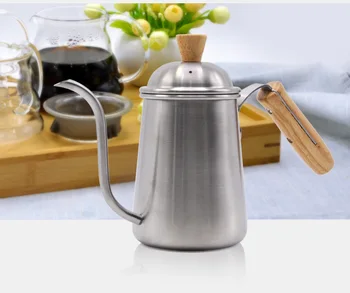 304 Stainless Steel Coffee Pot Gooseneck Spout Pour Over Maker Wodden Handle Long Dripper Mouth Kettle Milk Moka Teapot LA544
304 Stainless Steel Coffee Pot Gooseneck Spout Pour Over Maker Wodden Handle Long Dripper Mouth Kettle Milk Moka Teapot LA544