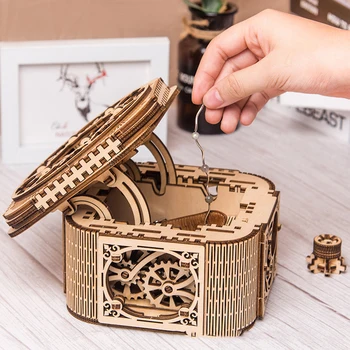 Creative Wooden Mechanical Transmission Jewelry Box Assembly Model Treasure Box DIY Assembly Toy Birthday Gift for Girls
Creative Wooden Mechanical Transmission Jewelry Box Assembly Model Treasure Box DIY Assembly Toy Birthday Gift for Girls