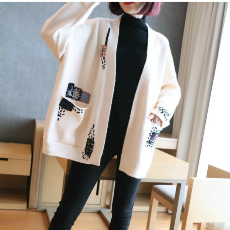 2020 New Autumn Winter Women's Long Sleeve Midi Thick Warm Knitted Sweater Cardigan Streetwear Embroidery Knit Jacket Top Ladies
2020 New Autumn Winter Women's Long Sleeve Midi Thick Warm Knitted Sweater Cardigan Streetwear Embroidery Knit Jacket Top Ladies