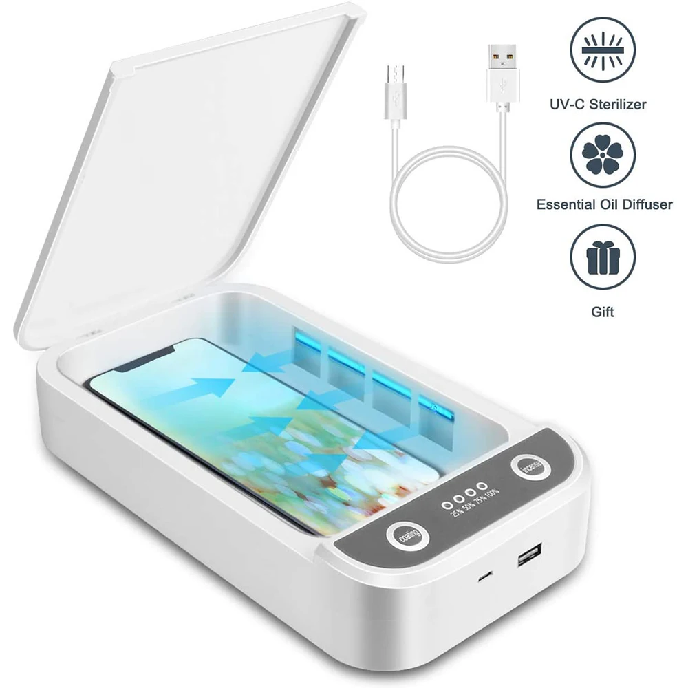 UV Light Cell Phone Sterilizer, Aromatherapy Function Disinfector, Cell Phone Cleaner For IOS Android Smartphones Jewelry Watch
UV Light Cell Phone Sterilizer, Aromatherapy Function Disinfector, Cell Phone Cleaner For IOS Android Smartphones Jewelry Watch