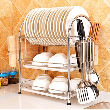 Three-Layer Kitchen Cup Bracket Sink Stand Multifunction Stainless Steel Plate Dish Drying Support Storage Organizer 43*25*50cm
Three-Layer Kitchen Cup Bracket Sink Stand Multifunction Stainless Steel Plate Dish Drying Support Storage Organizer 43*25*50cm
