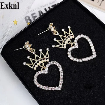 Exknl Crystal Crown Earrings for Women Geometric Heart Drop Earring Girls Wedding Party Statement Earings Fashion Jewelry
Exknl Crystal Crown Earrings for Women Geometric Heart Drop Earring Girls Wedding Party Statement Earings Fashion Jewelry