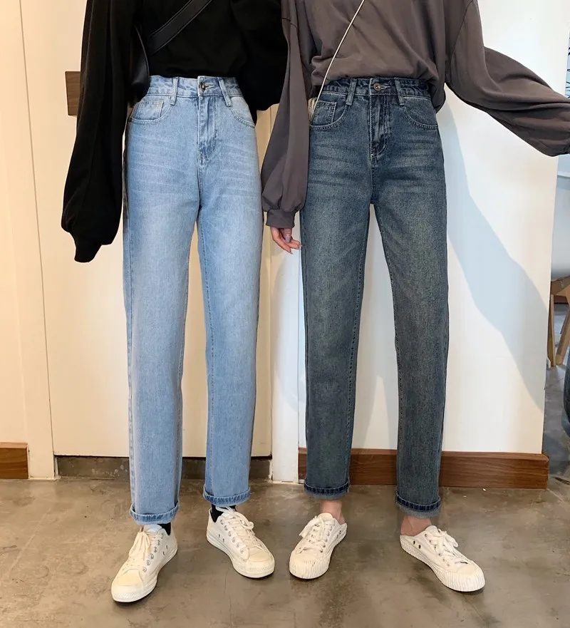 Retro high-waisted jeans female 2020 new Korean version loose loose straight pants student trousers tide
Retro high-waisted jeans female 2020 new Korean version loose loose straight pants student trousers tide
