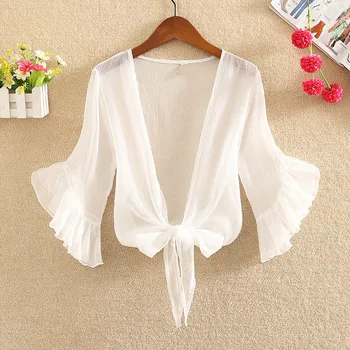 Blouse Summer Thin Shawl Kimono Cardigan Women V-neck Short Tops Casual Elegant Blouse Blusas Sunscreen Beach Cover Up
Blouse Summer Thin Shawl Kimono Cardigan Women V-neck Short Tops Casual Elegant Blouse Blusas Sunscreen Beach Cover Up