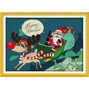 Merry Christmas Cross Stitch Set 11CT DMC Canvas Print 14CT Cross Stitch Kit Christmas Pattern DIY Gift Home Wedding Decoration
Merry Christmas Cross Stitch Set 11CT DMC Canvas Print 14CT Cross Stitch Kit Christmas Pattern DIY Gift Home Wedding Decoration