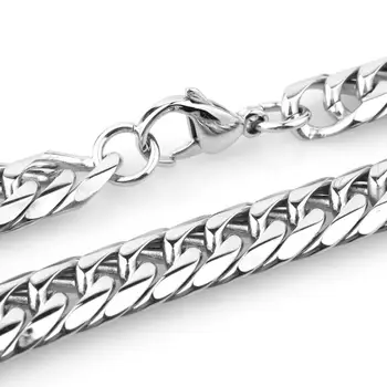 7-40" Fashion 316L Stainless Steel Silver Color Waterproof Double Cuban Curb Chain Mens Womens Necklace Or Bracelet 13mm Wide
7-40" Fashion 316L Stainless Steel Silver Color Waterproof Double Cuban Curb Chain Mens Womens Necklace Or Bracelet 13mm Wide
