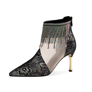 Summer Women Suede Boots 2020 Fashion Female Tassel Crystal Pointed Toe High Heel Botas Ladies Sexy Breathable Mesh Party Shoes
Summer Women Suede Boots 2020 Fashion Female Tassel Crystal Pointed Toe High Heel Botas Ladies Sexy Breathable Mesh Party Shoes