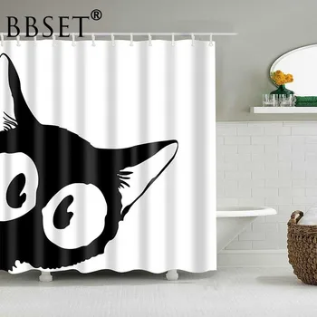 Funny Ainimal Shower Curtain Cute Black Cat Head Pattern Waterproof Multi-size Douchegordijn Bathroom Decor with 12 Hooks
Funny Ainimal Shower Curtain Cute Black Cat Head Pattern Waterproof Multi-size Douchegordijn Bathroom Decor with 12 Hooks