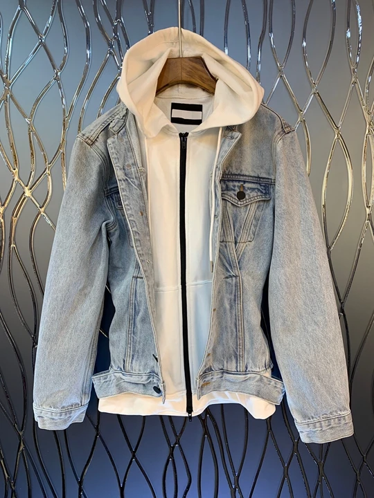 2019 Early Autumn New Female Necklace Draw-rope Connecting Cap Stitching Denim Decorative Zipper Long Sleeve Short Coat 817
2019 Early Autumn New Female Necklace Draw-rope Connecting Cap Stitching Denim Decorative Zipper Long Sleeve Short Coat 817