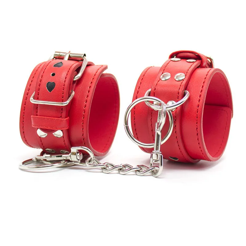 

BDSM Bondage Leather Hand Ankle Cuffs Adult Games Erotic Slave Restraints Fetish Legcuffs Handcuffs For Sex Couples Toys